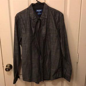 Grey button down shirt by Michael Brandon